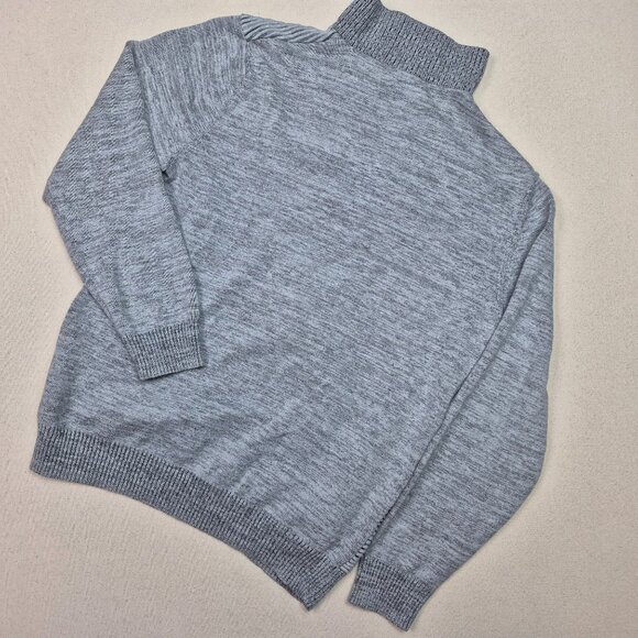 International Concepts Women's Gray Ribbed 1/4 Zip Mock Neck Sweater Sz L - Picture 3 of 6